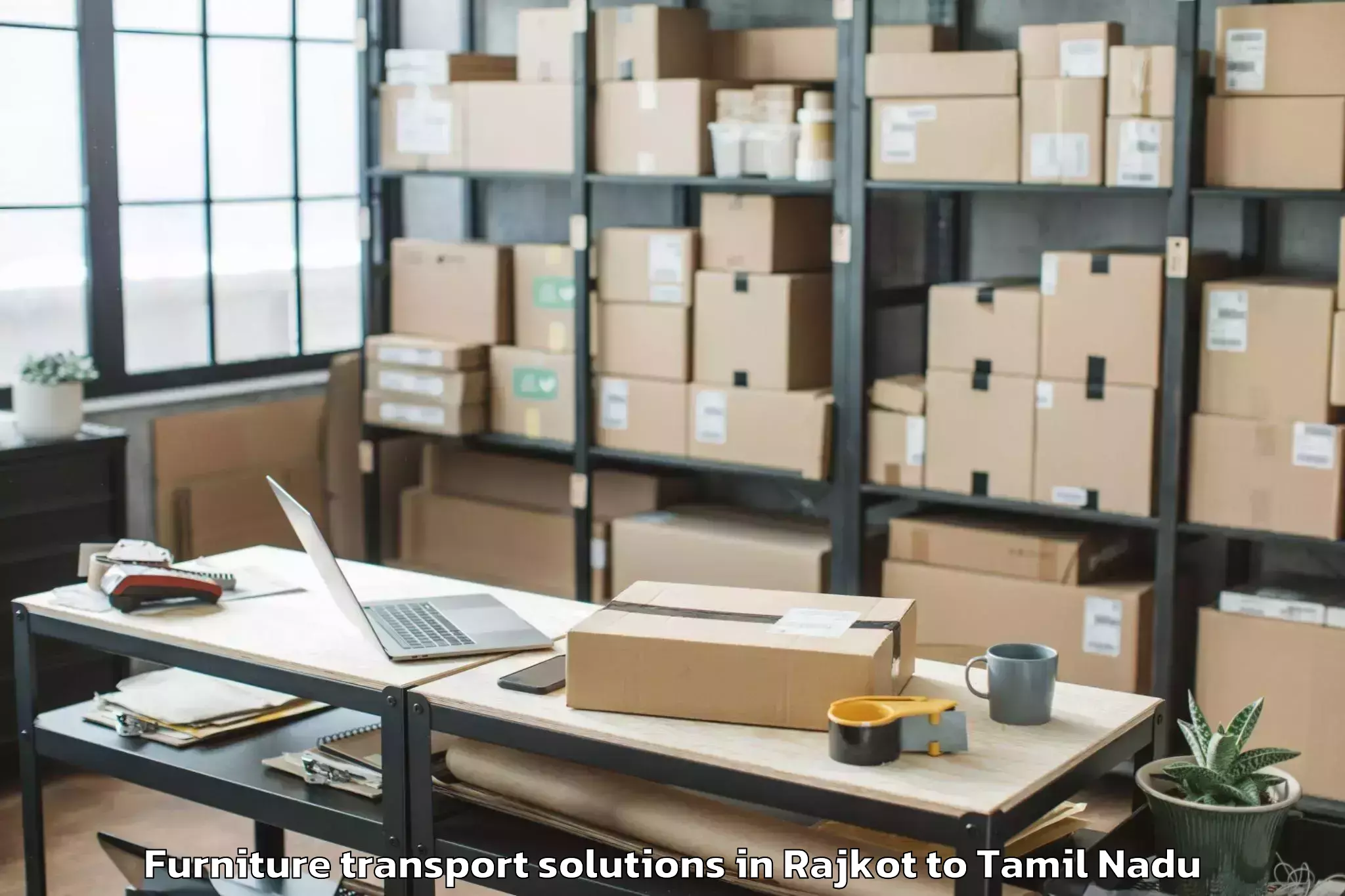 Quality Rajkot to Kaveripatnam Furniture Transport Solutions